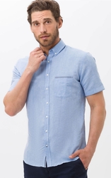 BRAX SHORT SLEEVE LINEN SHIRT-shirts-short-sleeve-Digbys Menswear